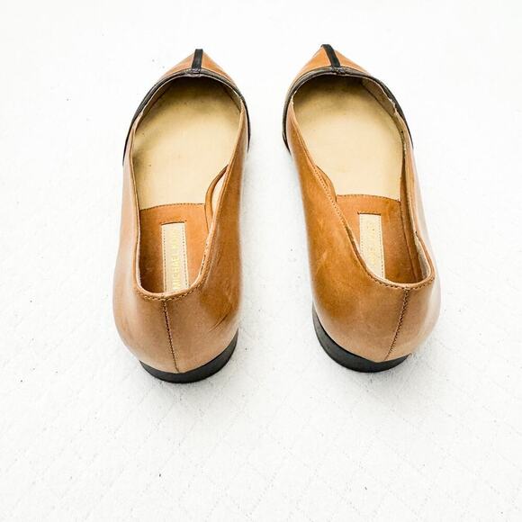 Michael Kors Collection Jodi Optic White Tan Shoes Black Outline Size 6.5 - Picture 2 of 5